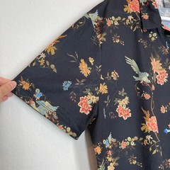 ASOS Pullover Hawaiian Shirt Mens Size 3XL Floral Bird Print Collared Multicolor