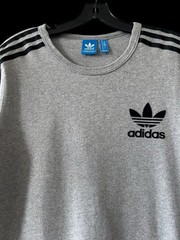 Adidas Originals Shirt Men’s Small Grey Marl Mods 2 Tone Ska Reggae Long Length