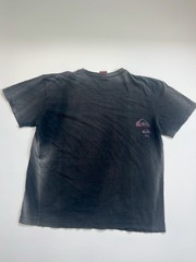 Vintage Quicksilver T-Shirt Surf Logo Black Size XL Faded Shabby Looking