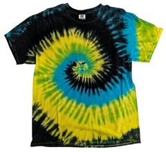 Colortone Tie Dye Black Blue Yellow Green Adult Large Unisex