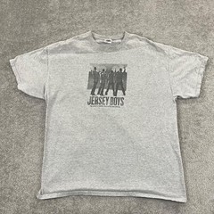 JERSEY BOYS Shirt Mens Extra Large Gray Graphic Frankie Valli Four Seasons Y2K