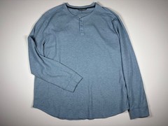All In Motion Thermal Shirt Men XXL Blue Waffle Henley Casual Outdoor Layering
