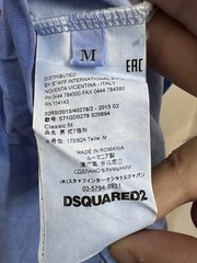 DSQUARED2 Caten Bro Est 1964 Graphic T-Shirt Blue Acid Wash Distressed Men’s M
