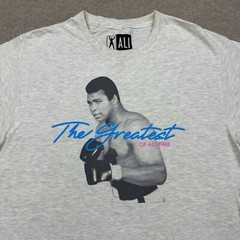 Muhammad Ali Mens Shirt Gray Large L Short Sleeve Boxing Logo Graphic Tee Adults
