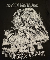 Iron Maiden The Number Of The Beast Black Graphic Print T-Shirt Size XL NWT