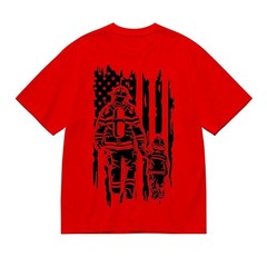 Firefighter Dad T-Shirt American Flag Father’s Day Gift Fireman Dad Tee Proud