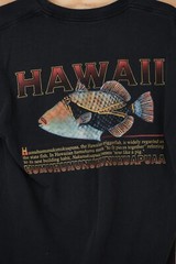Vintage Hawaii Trigger Fish Black T-Shirt Mens S-M Humuhumunukunukuapuaa