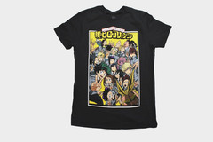 My Hero Academia Class 1A Selfie Graphic Mens Black Anime Shirt NWT Medium