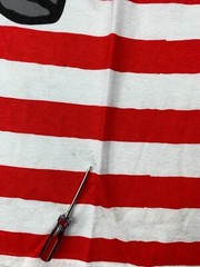 Where’s Waldo? Cosplay Shirt Sz L Halloween Red Stripes Children’s Puzzle Book