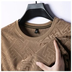 New Fashion Trend Ice Silk Breathable Summer Short Sleeve Luxury Men T-Shirt