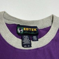 Vintage Eddie Bauer EBTEK T Shirt Mens Large Purple Printed Logo