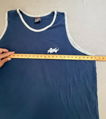 Vintage FUBU Sports Shirt Adult 3X Blue Sleeveless Logo Pullover Tank Mens.
