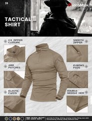 Men’s Outdoor Training Shirts Camping Hiking T-Shirt 1/4 Zip Long Sleeve Work US