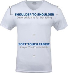 Gildan Men’s V-Neck T-Shirts, Multipack, Style G1103 Large, White (6-pack)