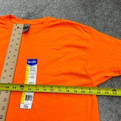 Gildan G5000 Heavy Cotton Basic T-Shirt Mens Large Orange Crew Neck Tee NWT New