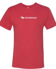 DoorDash Red Logo Cotton Men’s Regular Fit Short Sleeve Crew Neck T-Shirt