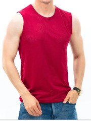 Men’s Vests Casual Male U Collor Sleeveless Breathable Thin Loose Hollow Out.