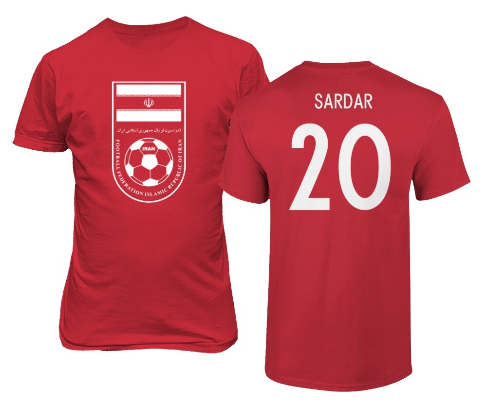 Iran Soccer #20 Sardar Azmoun World Football Fans Adult and Youth T-Shirt