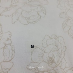Express Men’s Relaxed Fit T Shirt White Beige Floral Print Size M Cotton