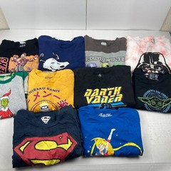 Wholesale Lot of 29 Cartoon/Anime Grahpic Long/Short Sleeve Shirts Sizes in Desc