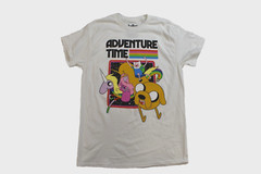 Adventure Time Mens Jake Finn Unicorn Rainbow Graphic White Shirt New S, M