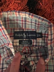 Ralph Lauren BLAKE Cotton Check Long Sleeve Shirt M For 14Y+ Japan
