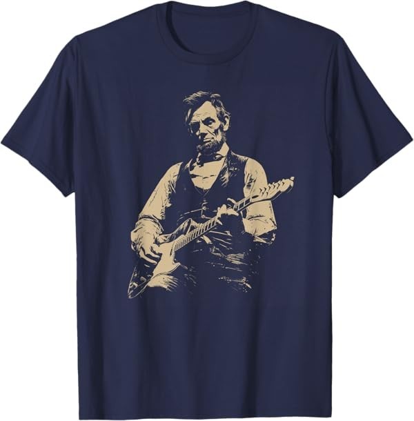 Abraham Lincoln Abe Lincoln Playing Guitar Retro Vintage T-Shirt