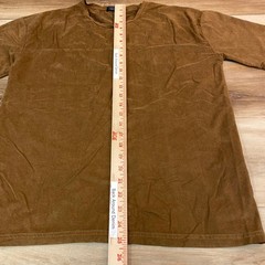 Zara Man Faux Suede T-Shirt Brown Panelled Short Sleeve Crew Neck Mens Medium