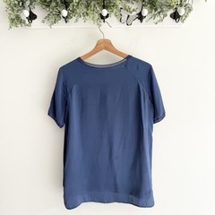 Vince Men’s Dark Blue Silk Short Sleeves T Shirt Lightweight Breathable Size S