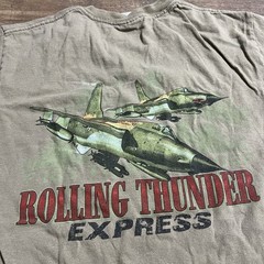 VTG F105 Thud Rolling Thunder Express Fighter Jet T-Shirt Adult S Small Military