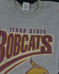 Mens Size LARGE Texas State BOBCATS T-Shirt San Marcos TEXAS Jerzees 90 Cot/10Po