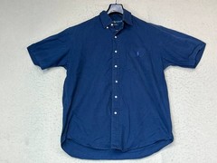 Vtg Ralph Lauren Blue Button 100% Cotton Down Blake Shirt Men’s Size L