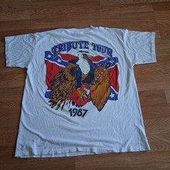 80s LYNYRD SKYNYRD Tribute Tour T Shirt Sz L Made In Usa White Color Cotton