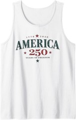 America USA 250th, 250 Years of Freedom Tank Top