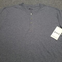 Pact Shirt Mens Large Gray Organic Cotton Softspun Long Sleeve Henley Casual