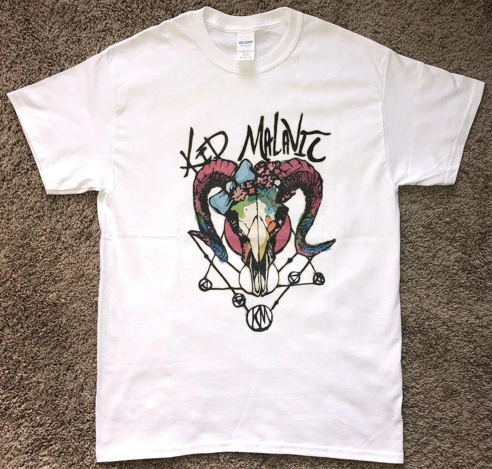 Kid Malavic Unisex Short Sleeve Colorful Goat Skull Graphic T-Shirt