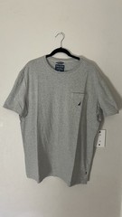 Nautica Deck T-Shirt Mens XXL Heather Gray Active Stretch Pocket Crewneck Tee
