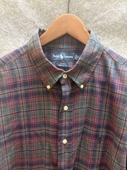 Ralph Lauren BLAKE Check Shirt XL Used 90s For 14Y+ Japan