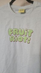 Fruit Riot Baby Blue Green Cotton Graphic Tshirt, Small