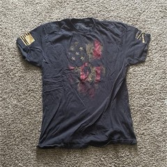 Grunt Style This We’ll Defend Black American Flag Graphic Tagless Tee L