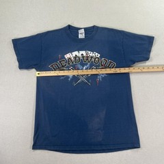 Deadwood Shirt Mens M Blue Delta Wild Bill Rides Again Biker Gambling Tee