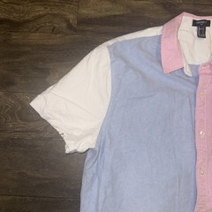 Forever 21 Multi Color Button-Up Short Sleeve Polo Shirt Outdoor Men’s Size L