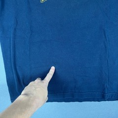 VTG Etnies Mens Graphic T-Shirt Navy Blue Yellow Headphone Skate Logo Size M
