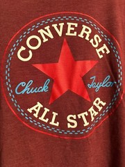 Converse Men Maroon Crew T-Shirt “ALL STAR CHUCK TAYLOR PATCH EDITION” Size XL