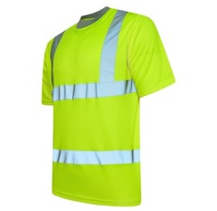Mens Hi Vis Workwear T-Shirt High Visibility Tee Reflective Safety Security Top