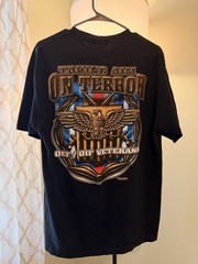 Vntg Military 7.62 Design T-Shirt Men’s L OEF/OIF Veterans Taking Aim On Terror