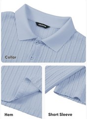 Mens Summer Casual Polo Shirt Short Sleeve Knit Stretchy Button Golf Tee Top