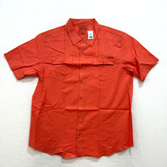 Paris Nation Men’s Button Down Shirt Salmon Color Linen Blend Comfort 2XL-4XL