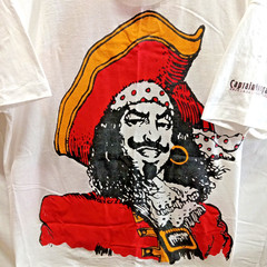 RARE L SINGLE STITCH DOUBLE SIDED PRINT CAPTAIN MORGAN USA T-SHIRT UN-WORN PROM