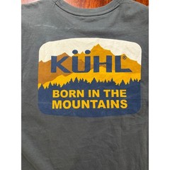 KUHL Mens Wildfibre Organic Cotton T-Shirt M Grey Born In The Mountains Pocket